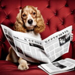 Cocker Spaniel reading newspaper - ai image from freepik